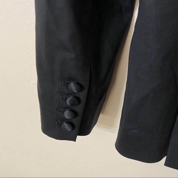 ADAM LIPPES Black Single Button Wool Jacket - Picture 4 of 7